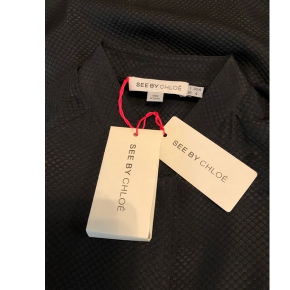 See by Chloe Silk Dot Print Long Sleeve Shirt Dress Size 4 NEW - Picture 6 of 7